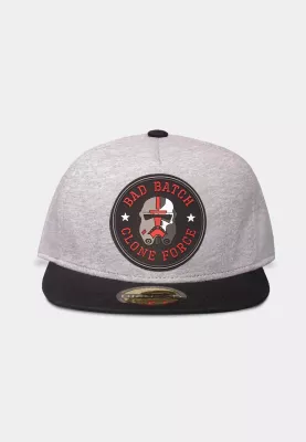Kapele snapback Difuzed Star Wars: The Bad Batch Hunter, e rregullueshme, patch gome, gri e çelët