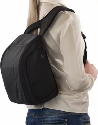 çantë kamere RIVACASE 7470 PS SLR, sling për DSLR, ndarje të rregullueshme, xhep për tablet, mbulesë shiu, e zezë