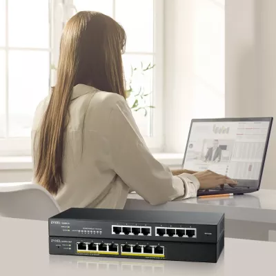 Switch Zyxel GS1915-8EP, i menaxhuar, L2, Gigabit Ethernet, PoE