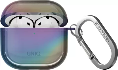 Mbështjellës UNIQ Iridescia për AirPods 4 me karabiner, Multikolor