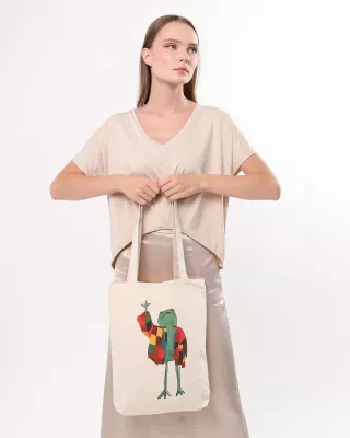 Tote bag Zoozie Bags, krem, 35x40x8cm, model me bretkosë