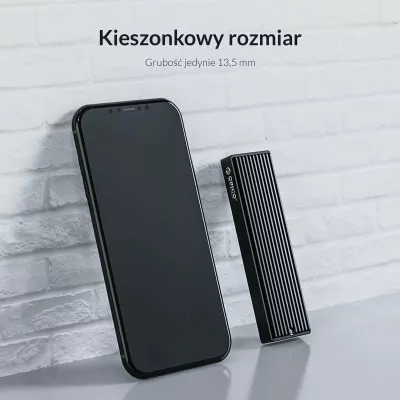 Kasë eksternë për SSD M.2 NVMe Orico M2PV-C3-BK-BP-HW, USB-C 3.2 Gen 2 10Gbps, deri 2TB, me 2 kabllo, e zezë