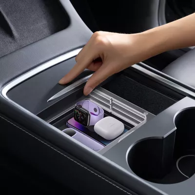 Organizator makine Baseus T-Space Series për Tesla Model 3/Y, silikon, gri