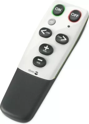 Telekomandë Doro HandleEasy 321rc, Universal, IR Wireless, Butona të mëdhenj, E zezë, E bardhë
