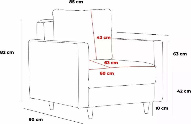 Karrige një vendëshe Atelier del Sofa, Eva, krem