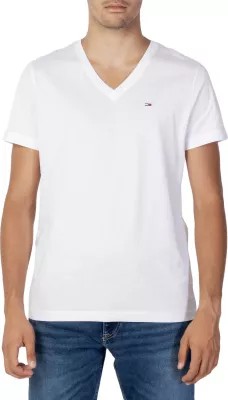 Maicë për meshkuj Tommy Hilfiger Jeans TJM Original Jersey V Neck Tee DM0DM04410, e bardhë