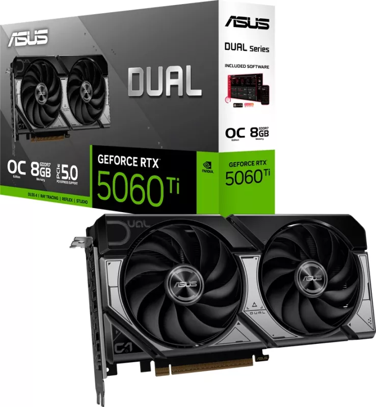 Kartel grafike ASUS Dual GeForce RTX 5060 Ti OC 8GB GDDR7 PCIe 5.0