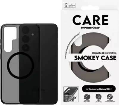 Mbështjellës PanzerGlass CARE Flagship QI për Samsung Galaxy S24+, Zi