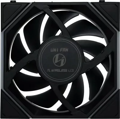 Ventilatorë kasë PC Lian Li UNI FAN TL Wireless LCD 120 Reverse Blade, 120mm, PWM 4-pin, ARGB, zi, 3-pack