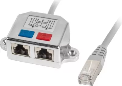 Ndarës RJ45, 2/1, i bardhë