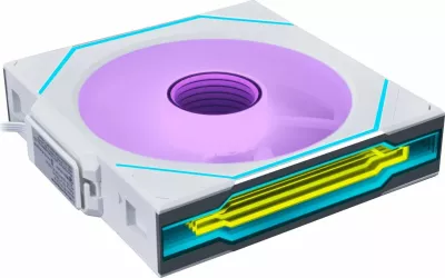 Ventilator PC Lian Li UNI FAN SL-INF120 ARGB Wireless Reverse Blade 120mm PWM 12RSLIN1W3W, set 3 copë, i bardhë