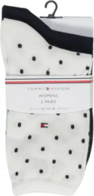 Çorape për femra Tommy Hilfiger SOCK DOT 2P 100001493, të bardha