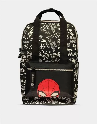 Çantë shpine Difuzed Marvel AOP, ndarje për laptop 17", print Spider-Man, e zezë
