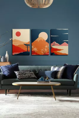 Pikturë dekorative në kanavacë (3 copë), Wallity, Ersycnvs20, 70x100cm