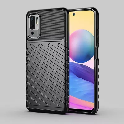 Mbështjellës Hurtel Thunder Case për Xiaomi Redmi Note 10 5G / Poco M3 Pro, i zi