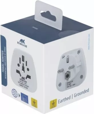 Adapter udhëtimi RIVACASE PS4100, World to EU, 2500 W, i bardhë