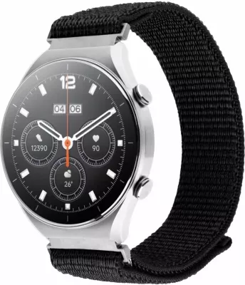 Rrip najloni për Smartwatch Fixed Nylon Sporty, Quick Release 18mm, 16-21cm, i zi, 1 copë