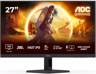 Monitor gaming, AOC 27G4HRE, 27", 200Hz, Fast IPS, FHD, 1ms, G-Sync, zi/kuqe