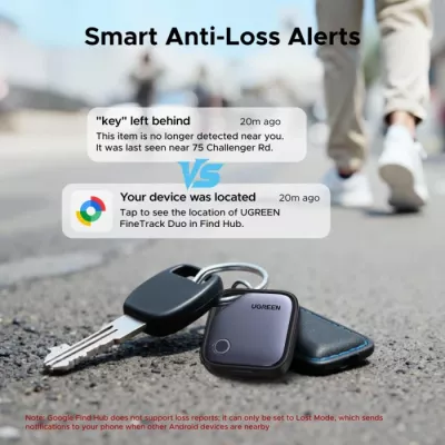 Tracker Bluetooth UGREEN Finder Pro 75646P, USB-C i rikarikueshëm, 4 copë, i zi