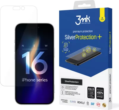 Film mbrojtës antibakterial 3mk SilverProtection+ për iPhone 16