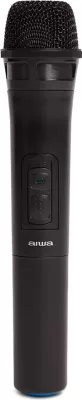 Altoparlant portativ Bluetooth Aiwa KBTUS-608 80 W RMS me drita RGB, me karrocë me rrota, i zi, me 2 mikrofonë wireless