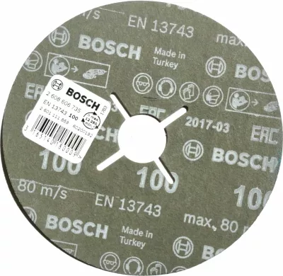Disk fibër abrasiv Bosch Expert R574 P100 125 mm 22.23 mm për metal/inox