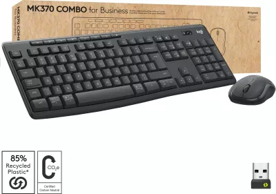 Set maus dhe tastierë Logitech MK370 Combo for Business, wireless, Bluetooth, full-size, grafit