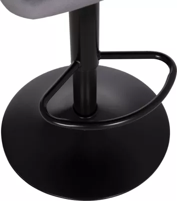 Karrige për bar rrotulluese DIANA, kadife gri, metal i zi mat, FH202.41, 44x52x109cm, set prej 2 copësh
