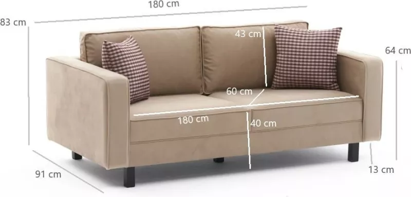 Divan dy ulëshe Atelier del Sofa, kadife krem