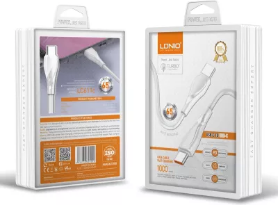 Kabllo karikimi dhe të dhënash USB-C në USB-C LDNIO LC611C 65W 1m e bardhë