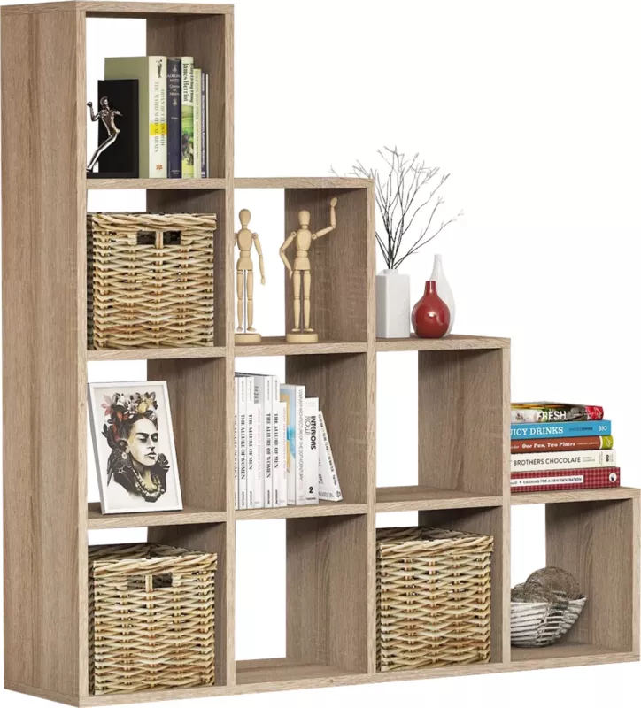 Raft librash melamine, ngjyrë sonoma, 120x30x123,6 cm, FH9238.12