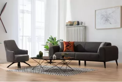 Divan-krevat treshe, ngjyrë antracit, Atelier del Sofa, Kapri