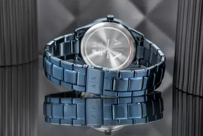 Orë dore për meshkuj Armani Exchange, navy blue