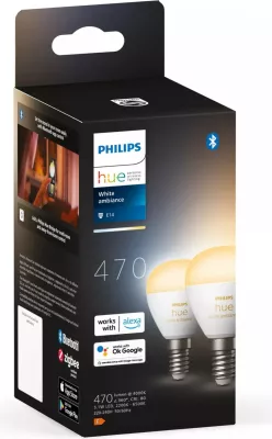 Llambë smart Philips Hue White ambience Lustre, E14, LED, Bluetooth, P45, Bardhë