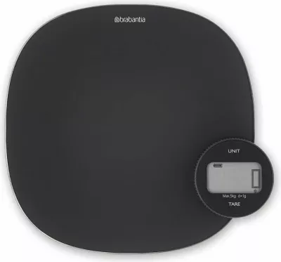 Peshore digjitale kuzhine Brabantia Tasty+ MPN 122880, 5 kg (1 g), LCD me ndriçim, 3x AAA, gri e errët