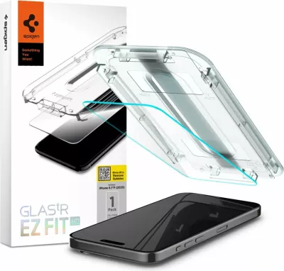 Xham mbrojtës Spigen Glas.tR EZ Fit për iPhone 15 Pro, transparent, 1 copë