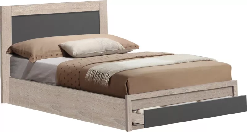 Shtrat MELANY FH346.04 me 1 sirtar, ngjyrë sonoma gri, për dyshek 90x190 cm