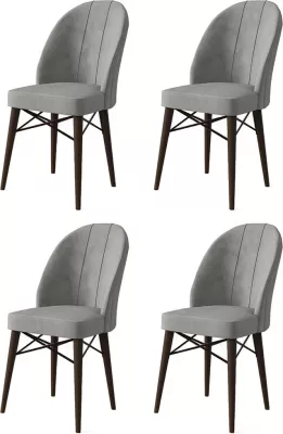 Set karrigash (4 copë) Hanah Home, Ritim, gri, kafe