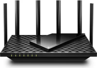 Router Wi‑Fi 6E, TP-Link, Archer AXE75, tri-band AXE5400, Gigabit, 6 antena, e zezë