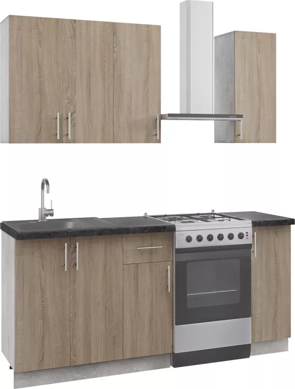 Kompozim kuzhine FH2465.01 melaminë sonoma, sipërfaqe tavoline laminat, 120x47x84.8 cm