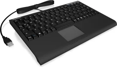 Tastierë mini KeySonic ACK-540U+, me touchpad, USB, QWERTZ, e zezë