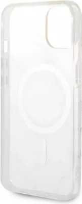 Set mbështjellës Guess Marble Collection me karikues wireless MagSafe për iPhone 14 6.1", Bardhë