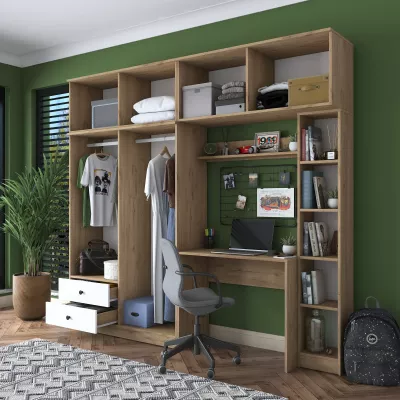 Set dhome për studim, ngjyrë arrë dhe e bardhë, BA122 - 2697