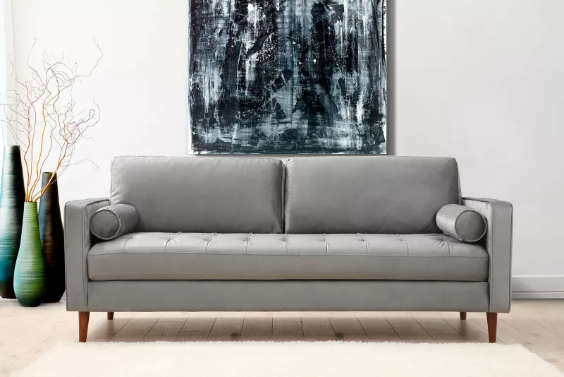 Divan treshe Atelier del Sofa, Rome, ngjyrë gri e çelët
