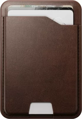Kuletë lëkure MagSafe Nomad Leather Mag Wallet me Apple Find My, 1-4 kartela, kafe
