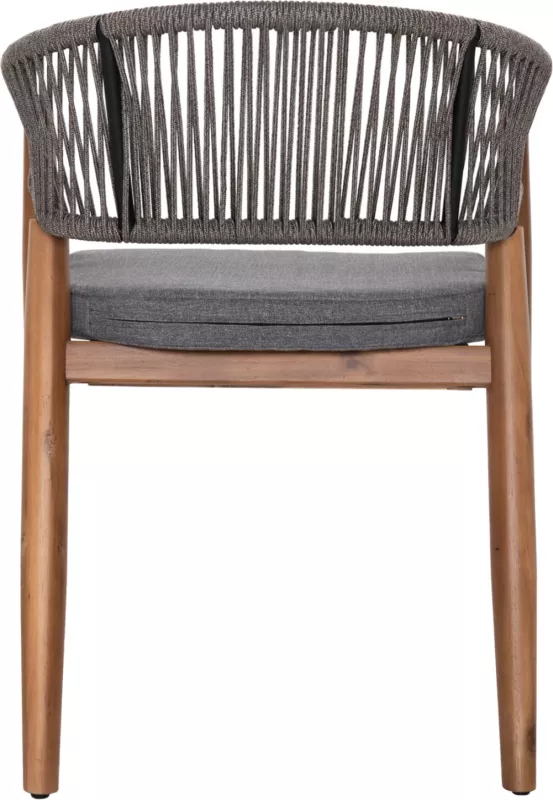 Karrige për tavolinë terase NAVAN FH6135.01 dru akacie natyrale-litar najloni gri 59x58x76Hcm., set prej 4 copë