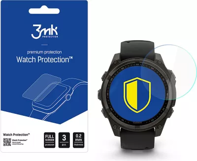 Mbrojtës xhami hibrid për orë Garmin Fenix 8 Solar/Sapphire 47mm, 3mk Protection, 3 copë