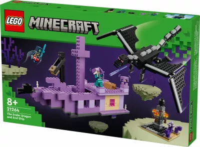Set lodrash LEGO Minecraft 21264 Ender Dragon edhe End Ship