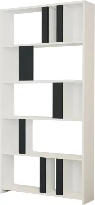 Raft librash Hanah Home, Lima, i bardhë, antracit