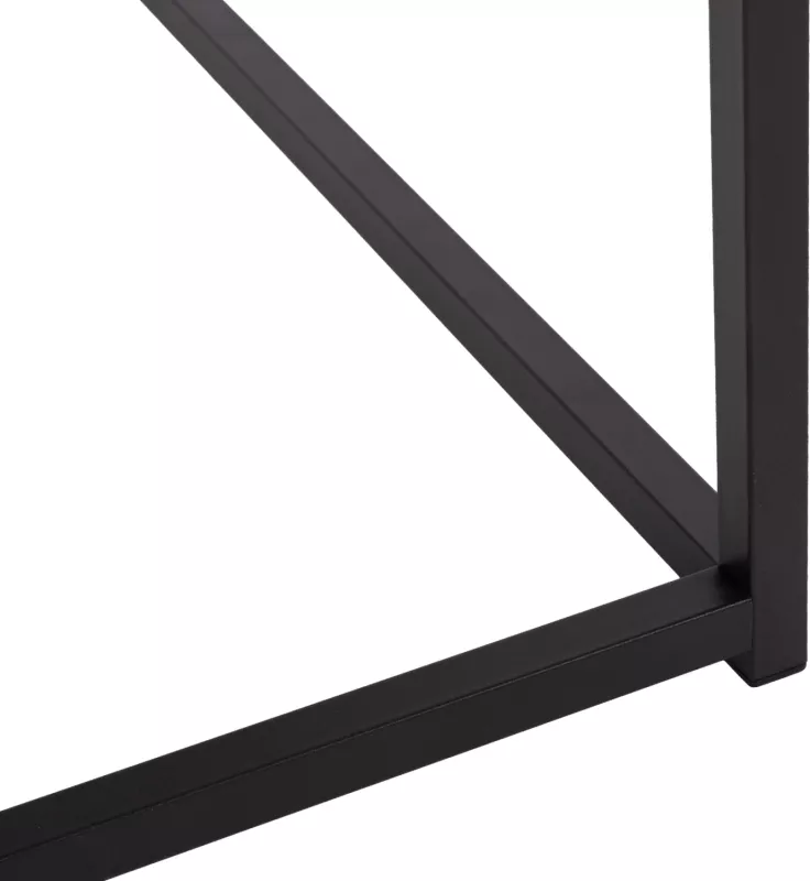 Tavolinë kafeje BRAYLEN FH8942.12 katrore melamine me pamje mermeri të bardhë - bazë e zezë 75x75x43H cm